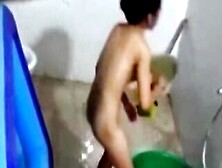 Asian Stepdaughter Spied In The Bathhouse