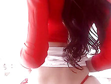 Korean Sexy Teen In Red Outfit
