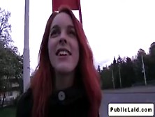 Redhead Girl Bangs In Public Restroom