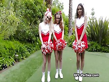 Slutty Cheerleaders Lining Up For Cock