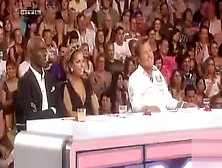 Talent Show Judge Has Wicked Hot Cleavage