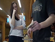 Czech Teen With Money Helps Hunter Get A Hot Bowling Bar Blowjob & Pussy Licking In Pov