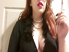Obese Goth Teen With Big Perky Tits Smoking Red Cork Tip 100 In Pearls