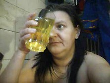 Bbw Piss In Cup And Pours On Face