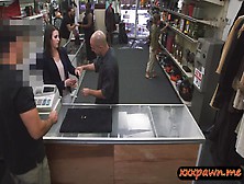 Some Dueche Bags Wife Sucks And Gets Nailed In The Pawnshop