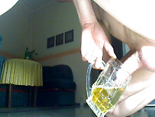 Piss In A Beer Glass And Wank May Cock
