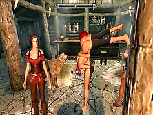 Characters From Skyrim Are Not Shy And Have Public Sex In A Tavern