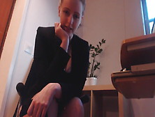 Mean Secretary Teases Jerry With Her Heels & Pantyhosed Feet
