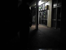 Public Nude Walk At Night In Arcade