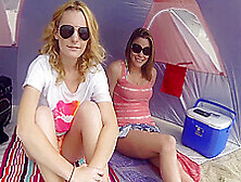 Lesbian Audrianna & Britney Get Wild On The Beach 4 Min