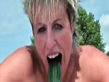 Vanessa Cool: Taking A Cucumber In Both Holes In Public