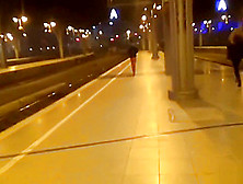Public Doppel Blowjob Auf Dem Bahnsteig Mit Sperma Swap