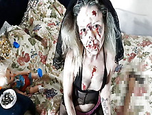 Zombie Asian Wife Smokes,  Risen From The Grave Sucking Dick