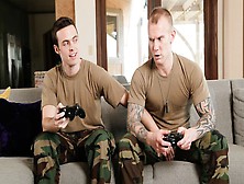 Next Door Buddies - Army Boys Brandon Moore And Damien Michaels Fuck The Stress Away
