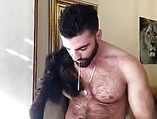Hairy Straight Guy Got Big Cock To Show Off.