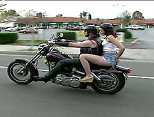 Lucky Biker Picks Up A Sexy Young Brunette Slut And Fucks Her Hard Doggystyle