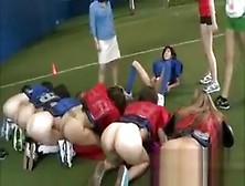 Bunch Of Newbie Rushes Playing Football Naked And Make Out