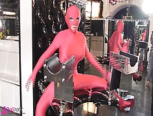 Spandex Lady In Red - Watch4Fetish