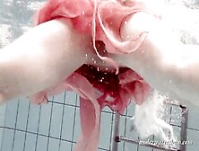 Katya Okuneva Gets Naked Into Her Red Underwear Underwater