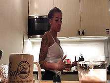 Perfect Pokies On The Kitchen Cam,  Braless Sylvia And Her Amazing Nipples