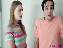 Hot Mommy Is Giving Sex Advices To Her Step- Son And His Girlfriend,  During A Threesome