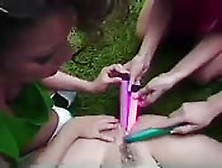 Lesbians Playing In The Football Field