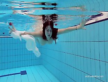 Hot White Dressed Tight Hairy Babe Katy Soroka Underwater