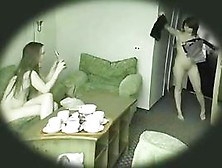 Two Mind Blowing Hotties Naked In Their Apartment Caught On Spy Cam