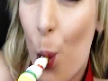 Gorgeous Jessica Pretends The Lollipop Is A Cock