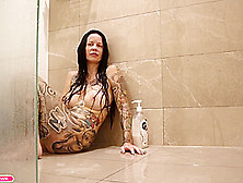 Enormous Tit Farting Bizarre Monstrous Chunky Booty Tattooed Home-Made Youngster Milf In The Shower - Melody Radford
