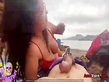 Pov Blowjob And Public Sex On The Beach