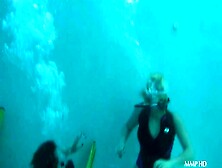Scuba Girls Drowning Underwater