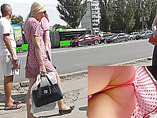 Amateur Blonde Upskirt Presents Delicious Butt