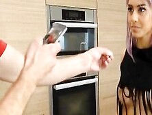 Petite Babe Gets A Fat Cock In The Kitchen