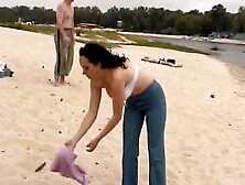 Hot Wife Strips Nude A Public Beach In Full View