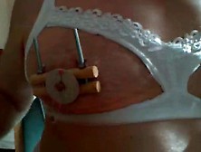 Self Nipple Torture In Some Lingerie