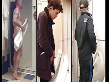 Officer Urinal Spy Cam,  Gay Urinal Cruising,  Cruising Busy London Bathroom