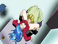 Manga Schülerin Mit Blauen Haaren Beim Ficken