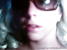Blonde In Sunglasses Is Waiting For A Sticky Load