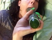 Sexy Teen Fucks Herself With Cucumber