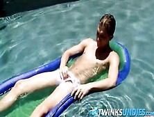 Cute Young Twink Patrick Kennedy Stokes Cock By The Pool