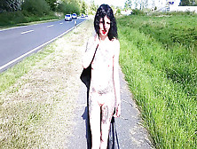 Mega-Slut Lucy Ravenblood Ambling Nude At A Public Road