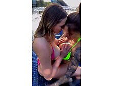 Big Titted Babes Play By The Pool