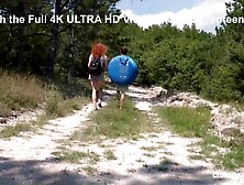 Teen Gets Her Ginger Pussy Fucked In Nature