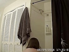 Girlfriend's Daughter Masterbating Before A Shower