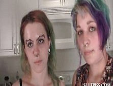 Nasty Teen Lesbians Become Pee Sex Slaves