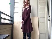 Sexy Blonde Farting In Front Of Neighbors