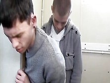 Dude Blows A Stranger And Rides Him In A Public Toilet