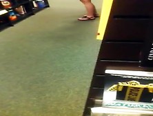 Candid Feet In Bookstore Did She See?
