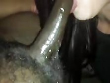 Swallowing A Massive Black Cock